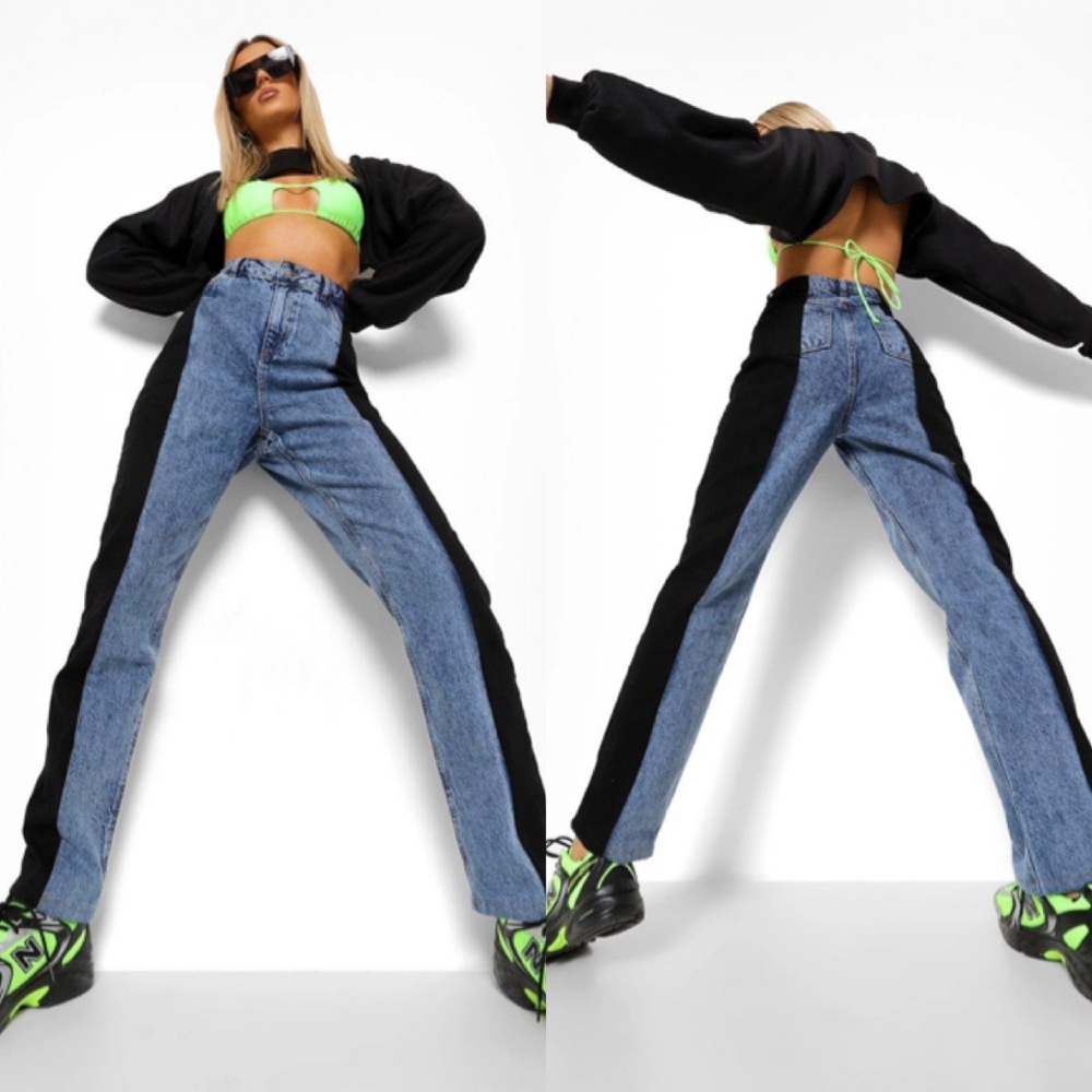 Boohoo • Color block Jeans
